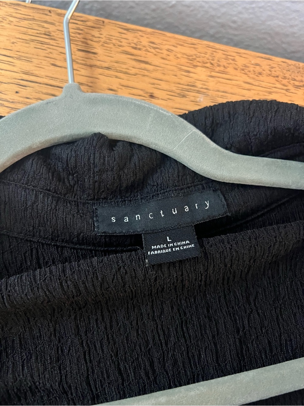 Sanctuary Black Textured Buttonup Blouse